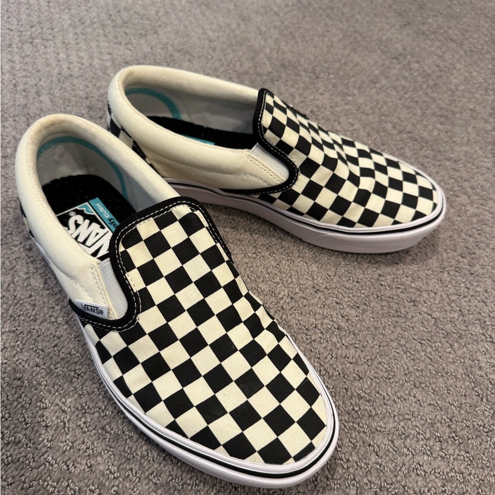 Vans Kids Black and White Checkered Slip-On Sneakers